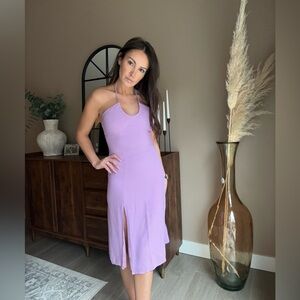 Sunday Best Aritzia Lilac Halter Midi Dress XS Lavender Summer Dress